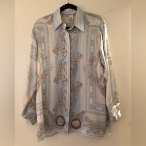 Vintage Paolo Santini silk leopard shirt